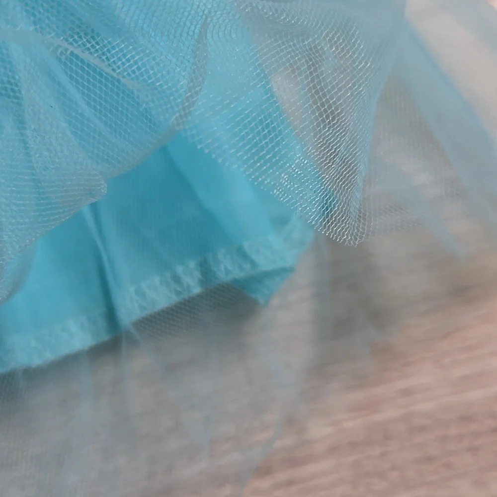 Girls Turquoise Ballet Tutu Skirt Dance Halloween Costume Birthday Party Sz 8-9Y